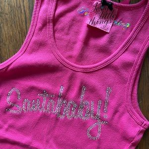 Santa Baby pink tank